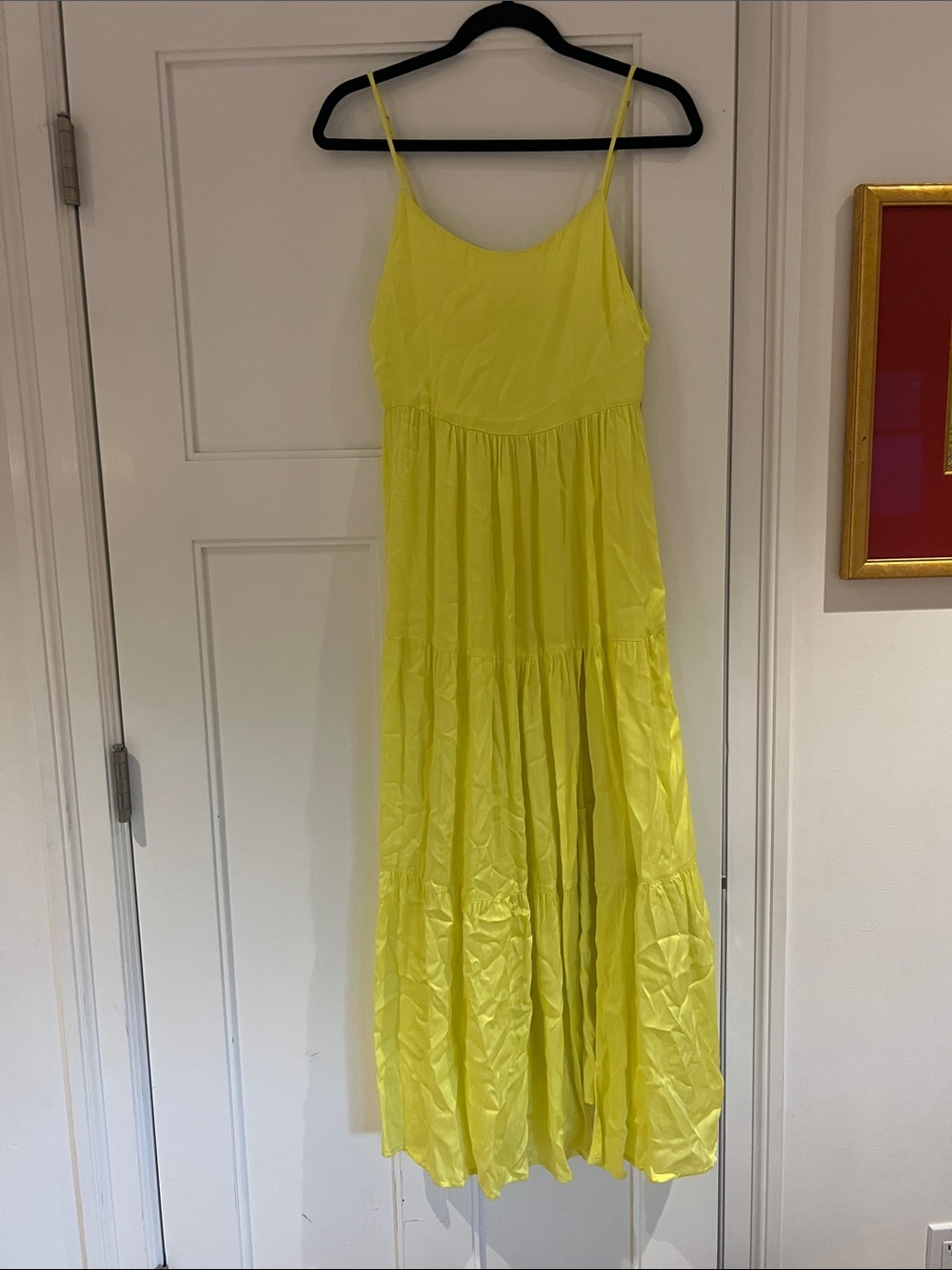 Yellow Spaghetti-Strap Maxi Dress